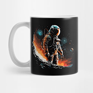 Spaceship Illustration: Multicolor Artwork Mug